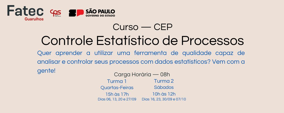 Curso CEP- Controle Estatístico de Processos