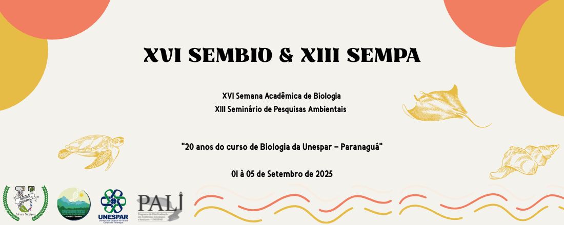 XVI Semana Acadêmica de Ciências Biológicas e XIII Seminários de Pesquisas Ambientais - 20 anos do curso de Biologia da Unespar - Paranaguá.