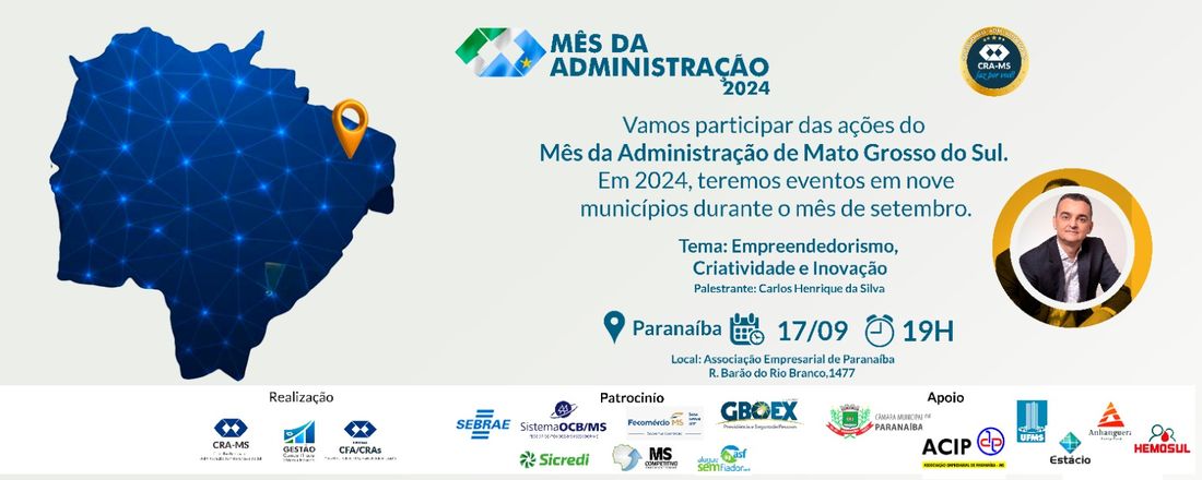 Palestra do Mês da Administração de Paranaíba: Empreendedorismo, Criatividade e Inovação