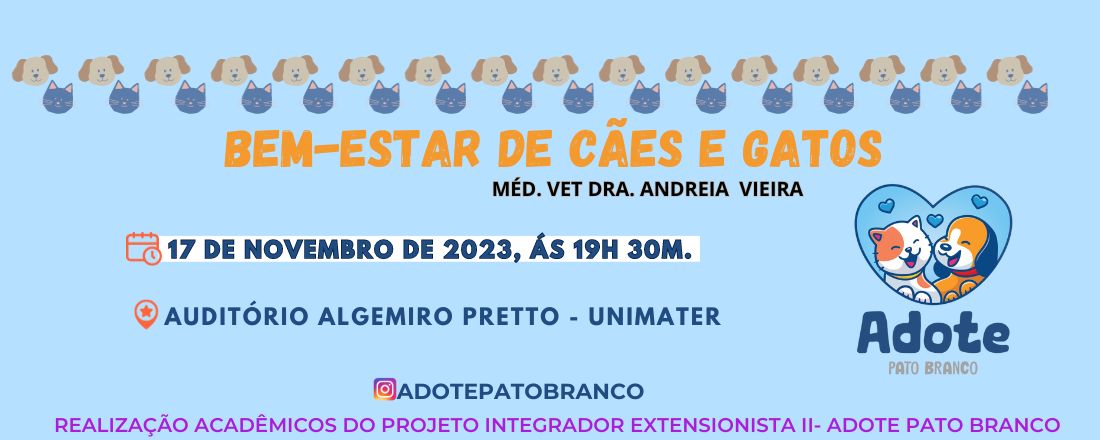 Bem-estar de cães e gatos.