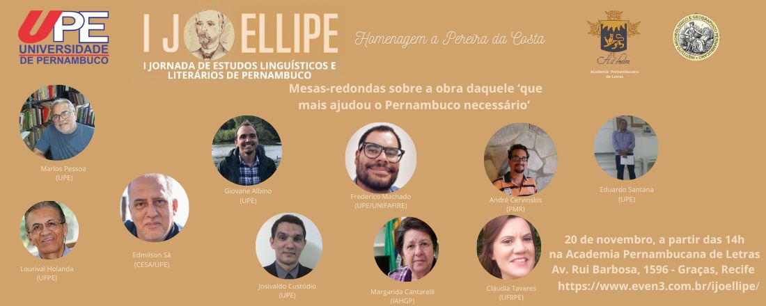 I JORNADA DE ESTUDOS LINGUÍSTICOS E LITERÁRIOS DE PERNAMBUCO