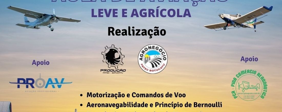 Aula de aviação - leve e agrícola