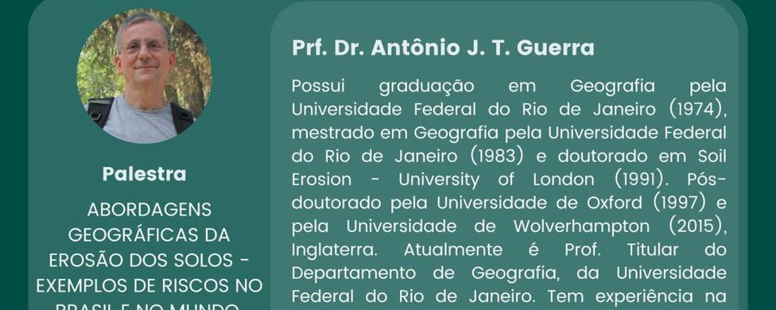 I CICLO DE PALESTRAS - GEOGRAFIA, PRÁTICAS DE ENSINO E ATUALIDADES