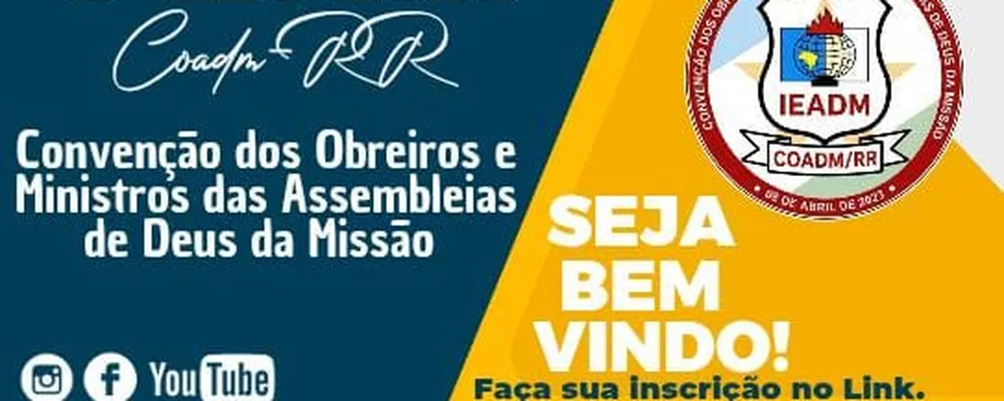 3° (EBO)- 2026 ESCOLA BIBLICA DE OBREIROS DA (COADM-RR) CONVENÇÃO DE OBREIROS E MINISTROS DAS ASSEMBLEIAS DE DEUS DA MISSÃO EM RORAIMA