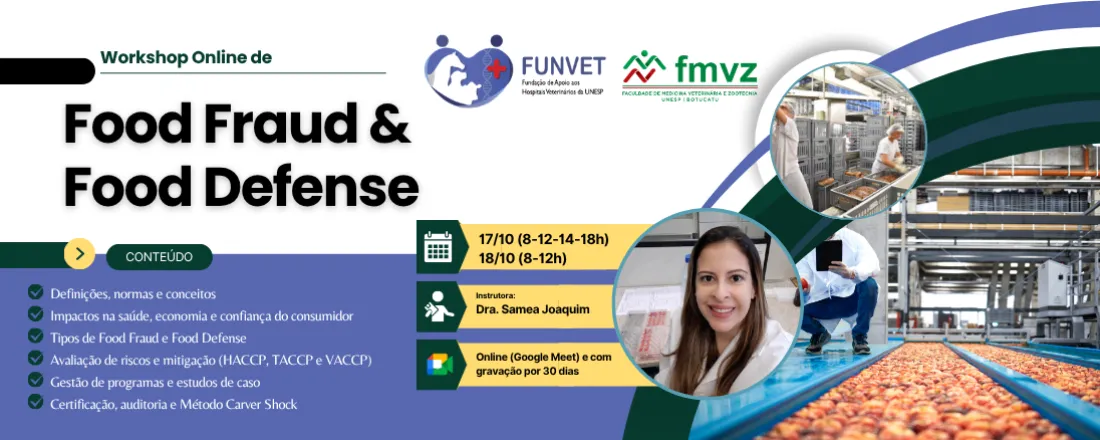 Workshop Online de Food Fraud e Food Defense