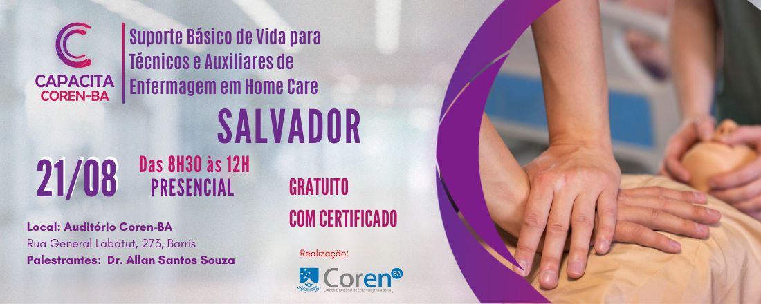 Capacita COREN-BA - SBV em Home Care