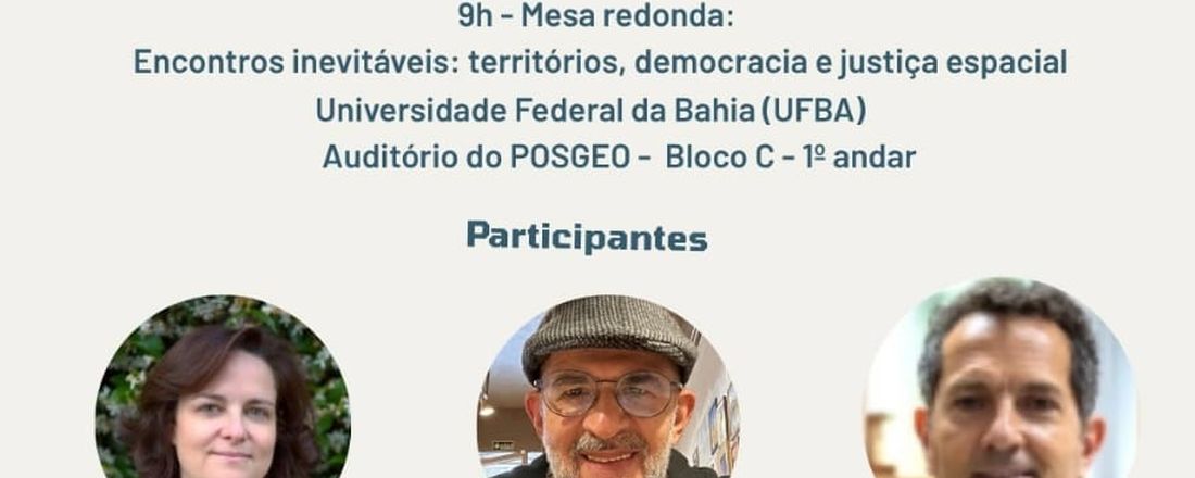 Seminário Internacional: Territórios, Políticas Públicas e Justiça Espacial: um encontro propositivo