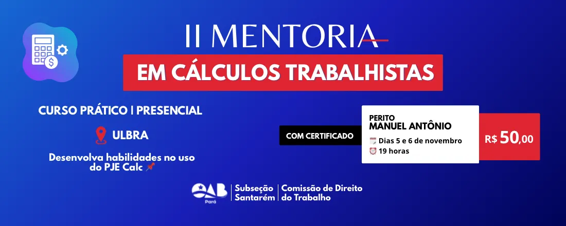 Mentoria em Cálculos Trabalhistas