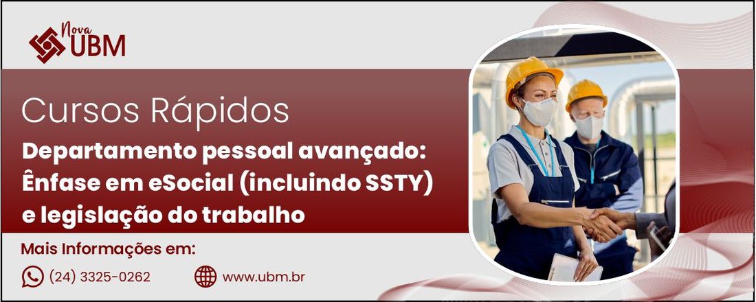 Departamento Pessoal avançado: Ênfase em eSocial (incluindo SST) e legislação trabalhista