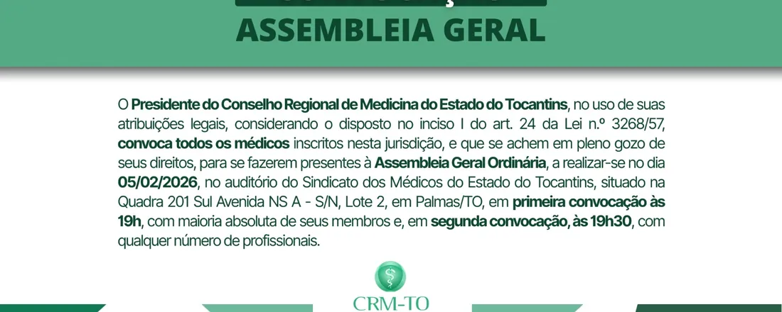 Assembleia Geral - Prestação de Contas CRM/TO 2025