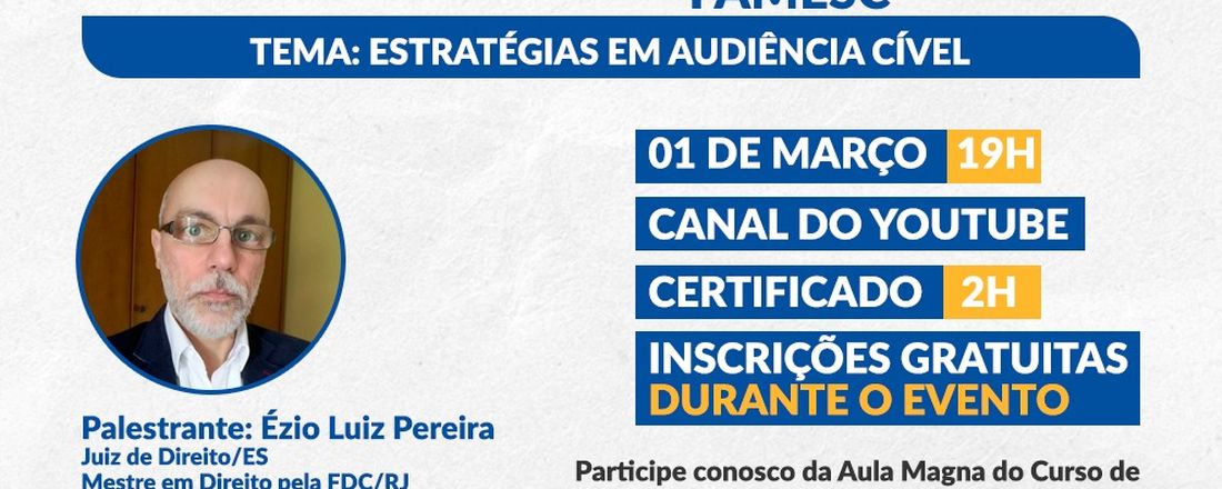 Aula Magna do Curso Direito FAMESC