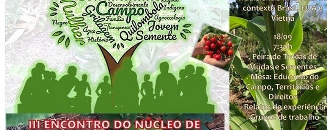 III ENCONTRO DO NÚCLEO DE ESTUDOS E PESQUISAS RURAIS I FORUM DE EDUCAÇÃO DO CAMPO – IFNMG CAMPUS ARAÇUAÍ