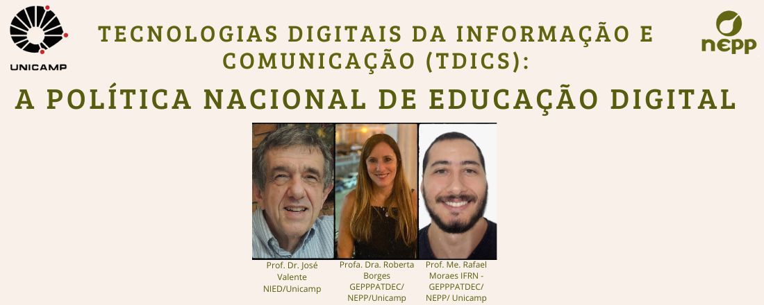 Live - Tecnologias Digitais da Informação e comunicação (TDICs): A Política Nacional de Educação Digital