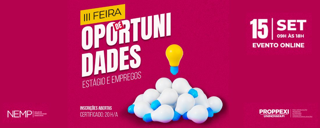 III FEIRA DE OPORTUNIDADES ESTÁGIO E EMPREGOS 2023