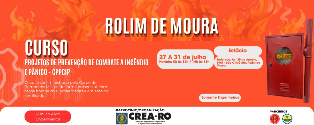 Capacitação em Projetos de Prevenção e Combate a Incêndio e Pânico (CPPCIP) - ROLIM DE MOURA