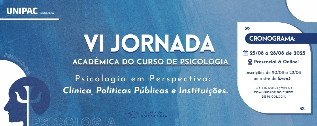 VI Jornada Acadêmica do Curso de Psicologia: "Psicologia em Perspectiva: Clínica, Políticas Públicas e Instituições".