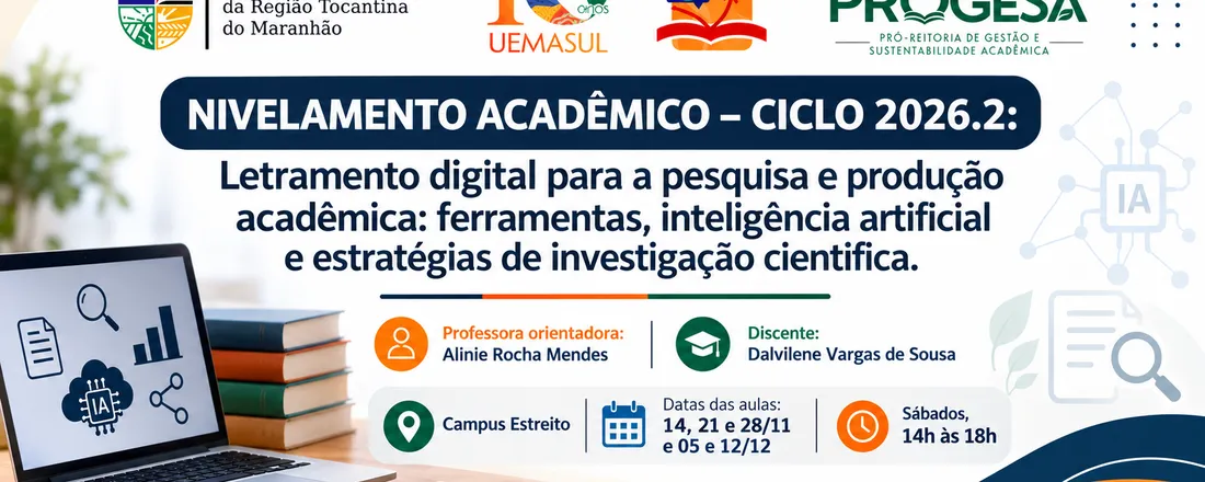 Capa de NIVELAMENTO ACADÊMICO – CICLO 2026. 2 - Letramento digital para a pesquisa e produção acadêmica: ferramentas, inteligência artificial e estr