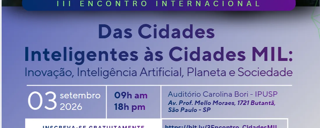 III Encontro das Cidades Inteligentes às Cidades MIL