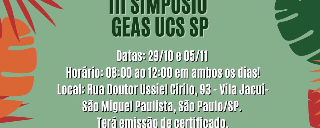 III Simpósio GEAS UCS SP