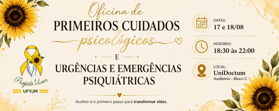 Oficina de Primeiros Cuidados Psicológicos e Urgências e Emergências Psiquiátricas