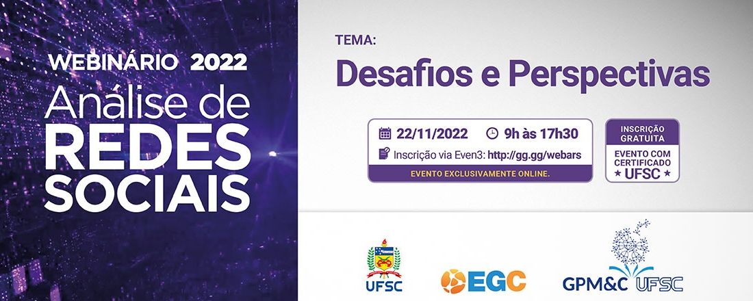 Webinar Análise de Redes Sociais: Desafios e Perspectivas