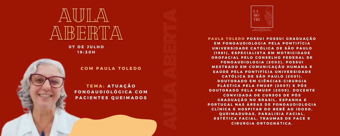 Aula aberta - Atuação fonoaudiológica com pacientes queimados