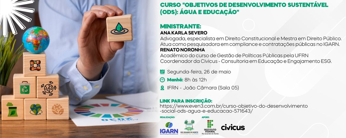 Curso Objetivo do Desenvolvimento Social (ODS): Água e Educação