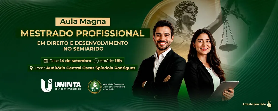 Aula Magna do Mestrado Profissional em Direito e Desenvolvimento no Semiárido