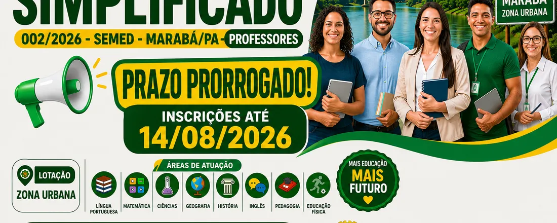 PROCESSO SELETIVO SIMPLIFICADO 02/2026-PROFESSORES -URBANO-SEMED/MARABÁ
