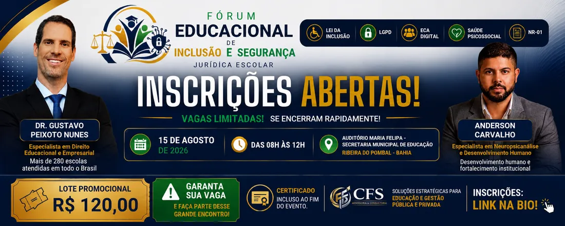 Fórum Educacional de Inclusão e Segurança Jurídica Escolar