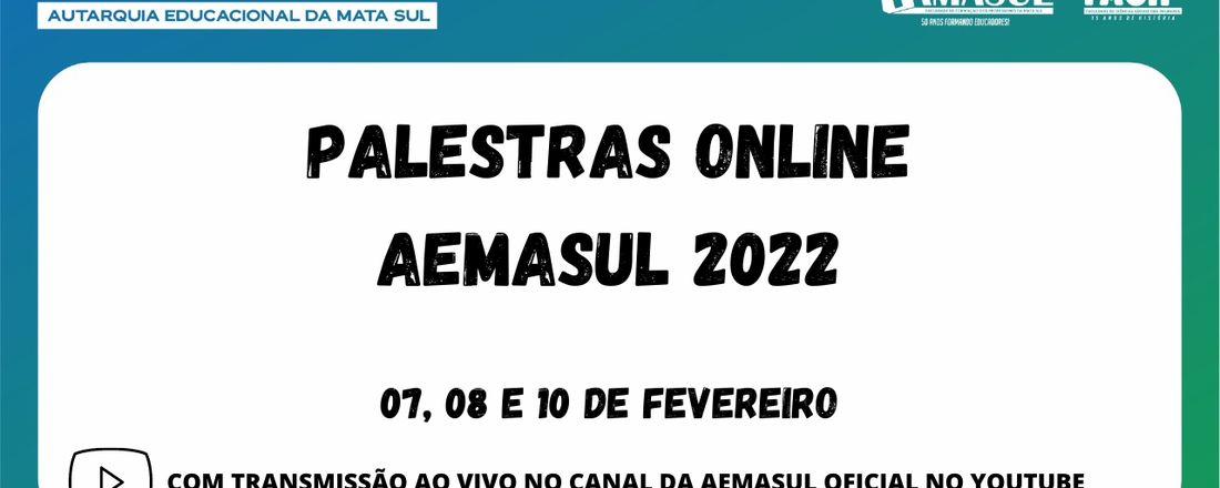 PALESTRAS ONLINE - AEMASUL 2022