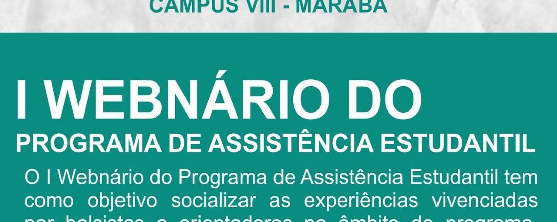 I Webnário do Programa de Assistência Estudantil
