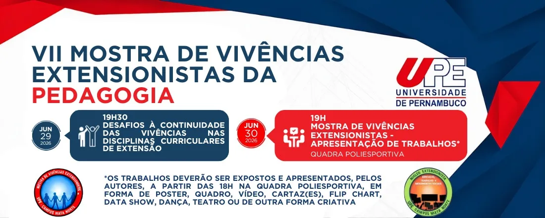 VII - Mostra de Vivências Extensionitas da Pedagogia