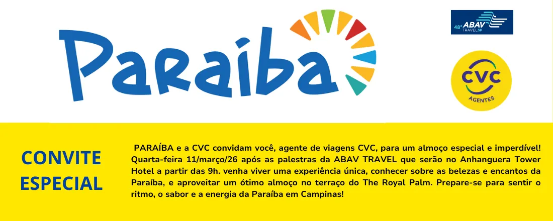 ALMOÇO PARAIBA E CVC ABAV TRAVEL CAMPINAS 11/MAR/26