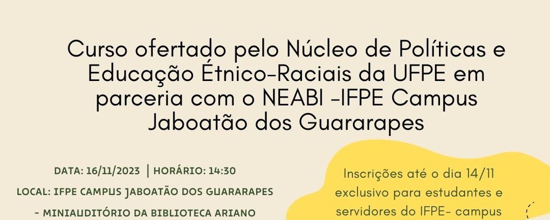 Mini-curso Letramento Racial