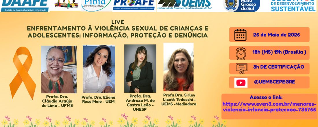 LIVE: Enfrentamento à Violência Sexual de Crianças e Adolescentes: informação, proteção e denúncia