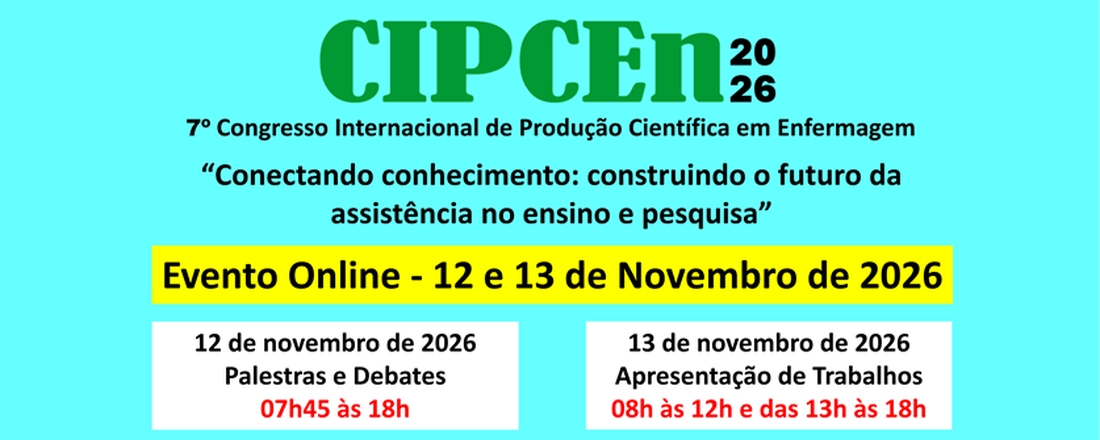 CIPCEn-2026: 7º Congresso Internacional de Produção Científica em Enfermagem