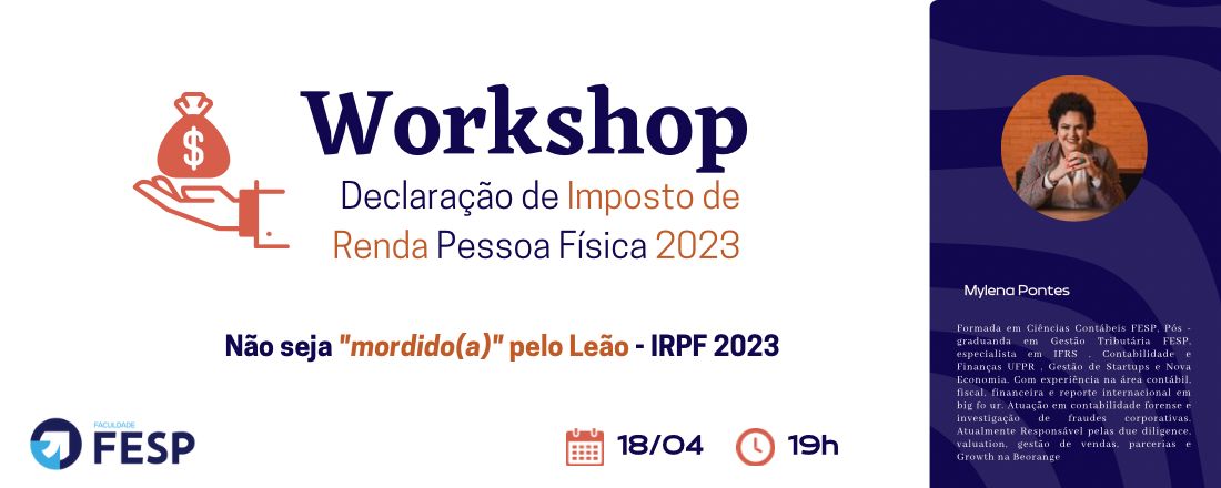 Workshop Declaração de Imposto de Renda Pessoa Física 2023 - FESP