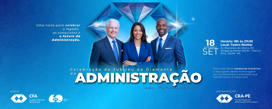 Celebração do Jubileu de Diamante da Administração em Pernambuco