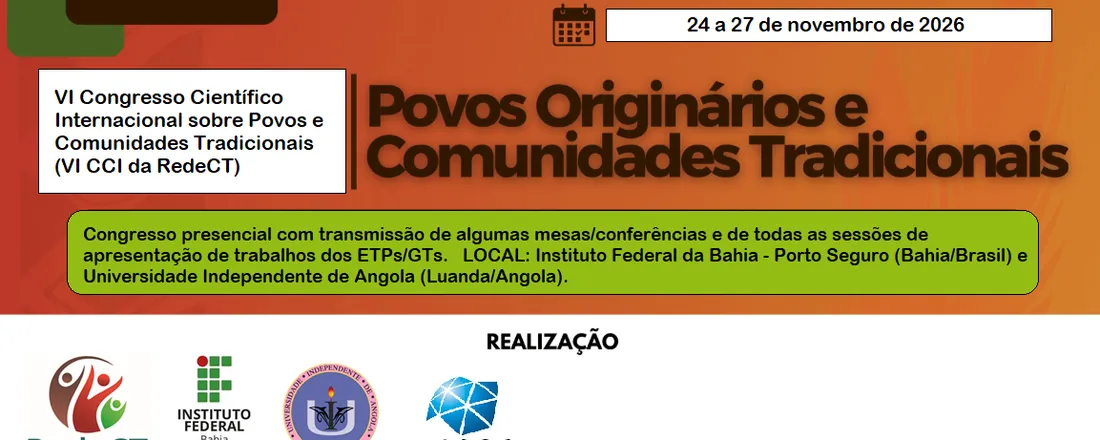 VI Congresso Científico Internacional sobre Povos e Comunidades Tradicionais - PORTO SEGURO/BA