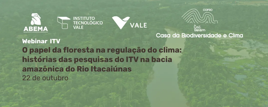 Webinar – O papel da floresta na regulação do clima: histórias das pesquisas do ITV na bacia amazônica do Rio Itacaiúnas