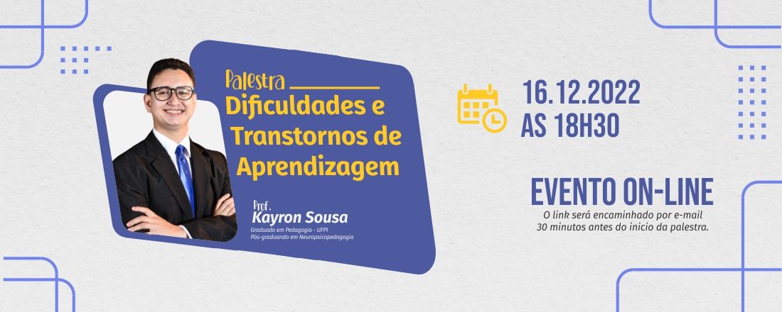 Palestra: Dificuldades e Transtornos de Aprendizagem