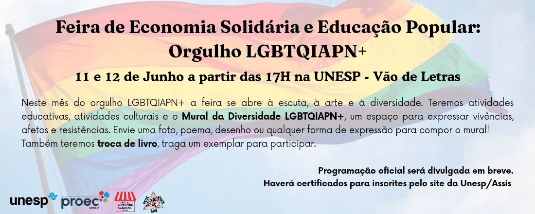 Feira de Economia Solidária e Educação Popular: Orgulho LGBTQIAPN+
