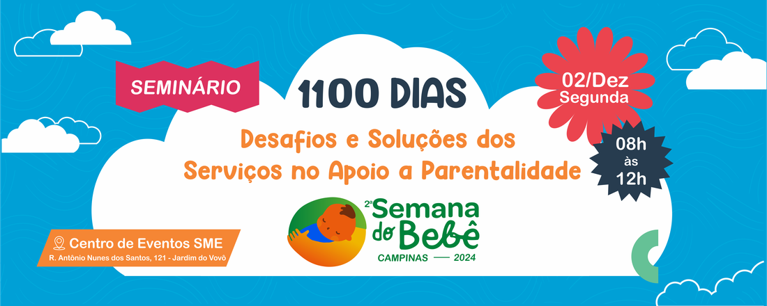 2ª Semana do bebê de Campinas - Seminário 1100 dias desafios e soluções dos serviços no apoio a parentalidade