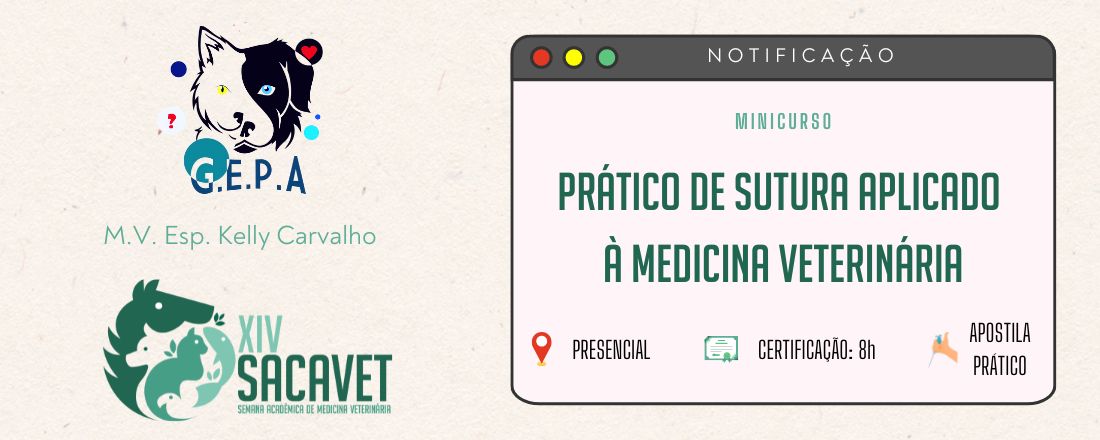 Minicurso Prático de Sutura Aplicado à Medicina Veterinária