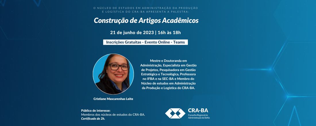 Palestra: Construção de Artigos Acadêmicos