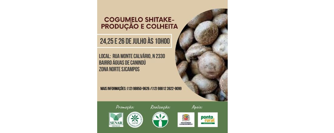 COGUMELO SHIITAKE – PRODUÇÃO E COLHEITA