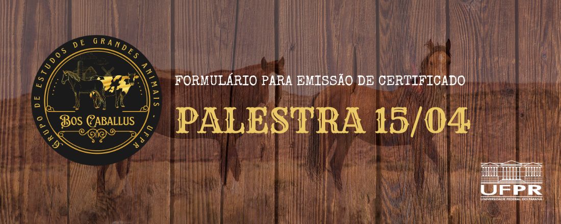 Palestra "Cólica em Equinos: A Base para um Bom Diagnóstico"