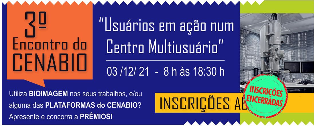 3º Encontro do CENABIO - Inscrições encerradas