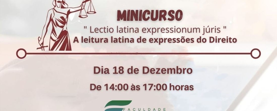 Minicurso "Lectio latina expressionum Juris" -  A leitura latina de expressões do Direito